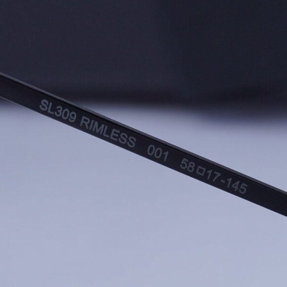 Saint Laurent SL309 RIMLESS 001 Aviator Sunglasses - Black - Picture 7 of 12